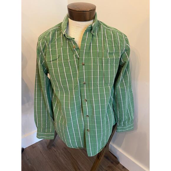 Gander Mountain Guide Series Green Long Sleeve Plaid Button Up Size L - Picture 1 of 3